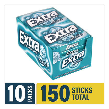 Wrigley's® Extra Polar Ice Sugar-Free Gum, Polar Ice, 15 Sticks/Pack, 10 Packs/Carton (GRR22002641)