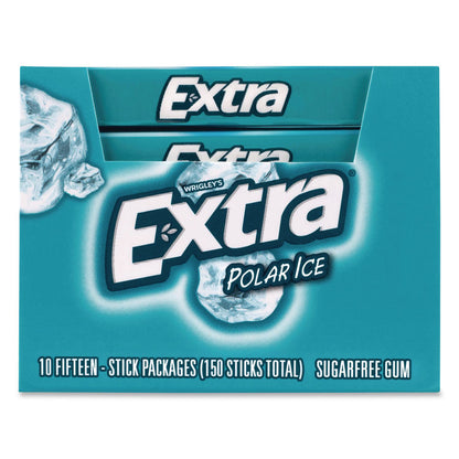 Wrigley's® Extra Polar Ice Sugar-Free Gum, Polar Ice, 15 Sticks/Pack, 10 Packs/Carton (GRR22002641)
