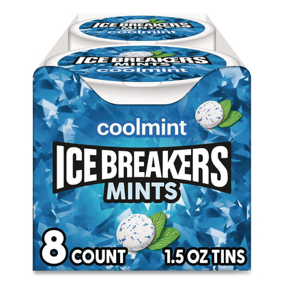 ICE BREAKERS Sugar-Free Cool Mints, Coolmint, 1.5 oz Tin, 8 Tins/Carton (GRR22002642)
