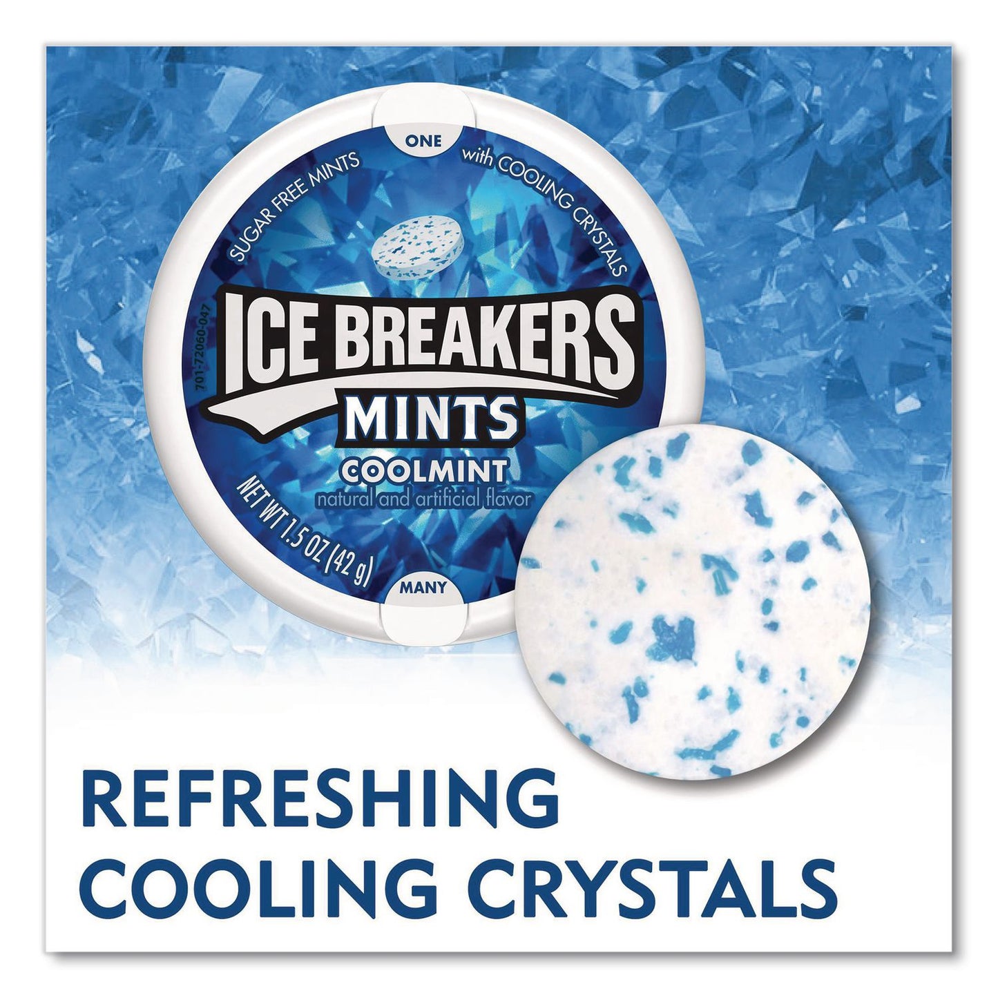 ICE BREAKERS Sugar-Free Cool Mints, Coolmint, 1.5 oz Tin, 8 Tins/Carton (GRR22002642)