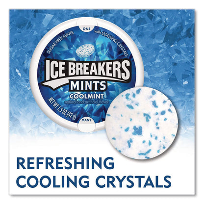 ICE BREAKERS Sugar-Free Cool Mints, Coolmint, 1.5 oz Tin, 8 Tins/Carton (GRR22002642)