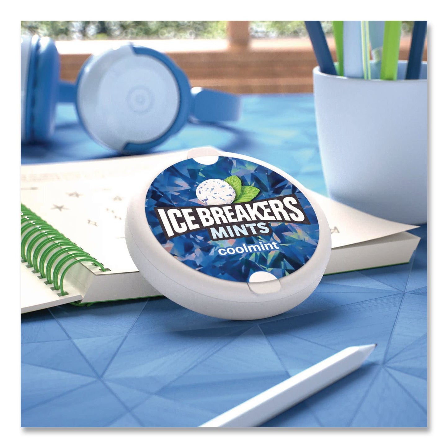 ICE BREAKERS Sugar-Free Cool Mints, Coolmint, 1.5 oz Tin, 8 Tins/Carton (GRR22002642)