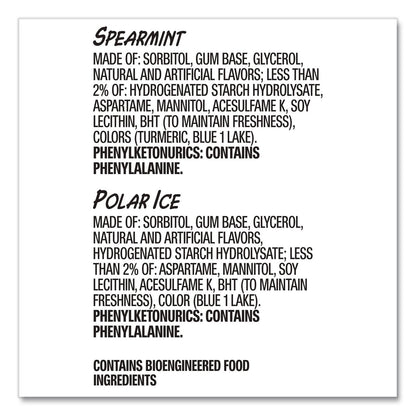 Wrigley's® Extra Polar Ice and Spearmint Sugar-Free Gum Variety Pack, Polar Ice/Spearmint, 35 Sticks/Pack, 8 Packs/Carton (GRR22002644)