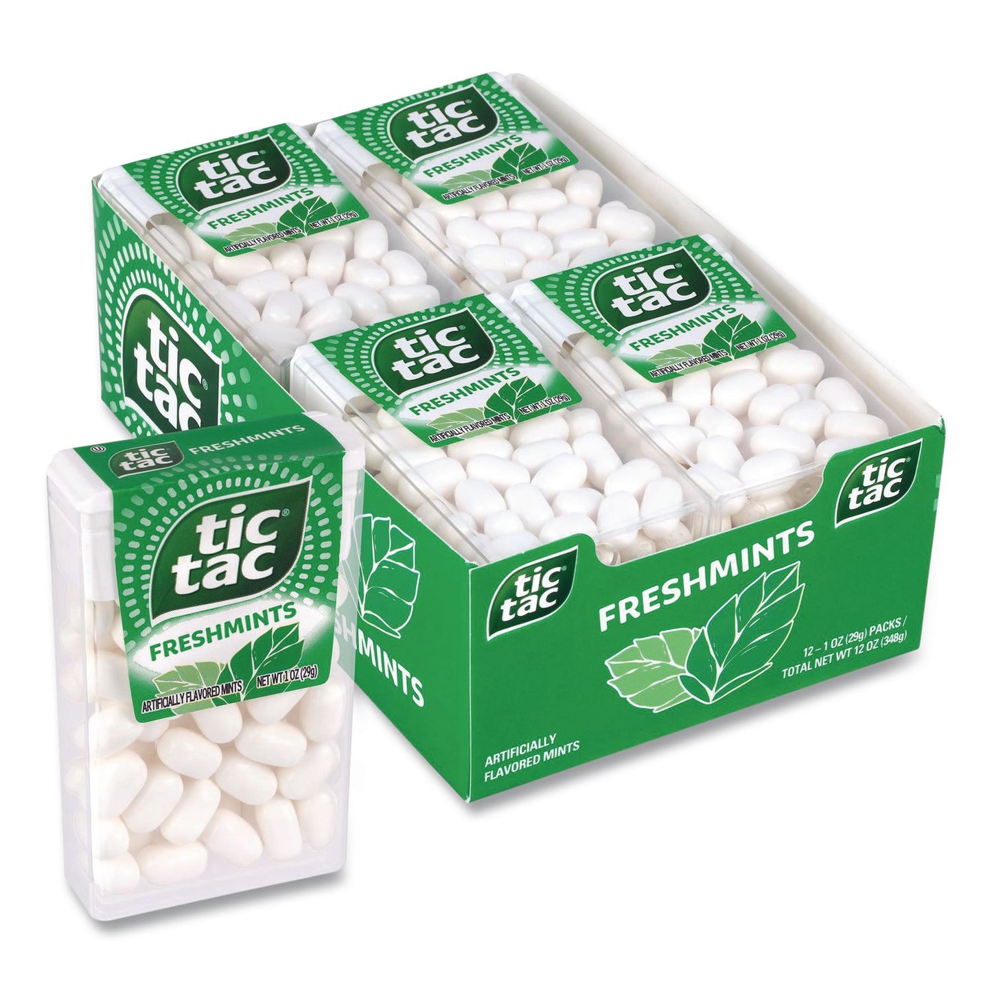 Tic Tac® Freshmints, Peppermint, 1 oz Pack, 12 Packs/Carton (GRR22002648)