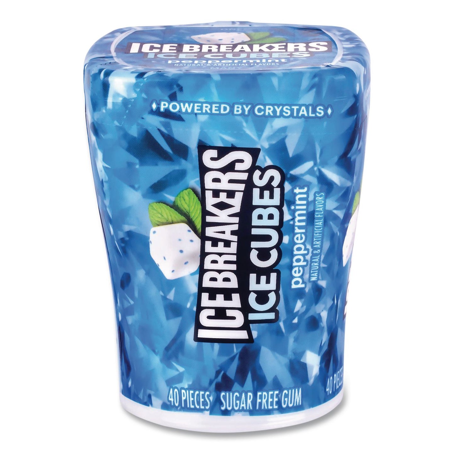 ICE BREAKERS Ice Cubes Peppermint Sugar-Free Gum, Peppermint, 40 Cubes/Bottle, 4 Bottles/Carton (GRR22002645)