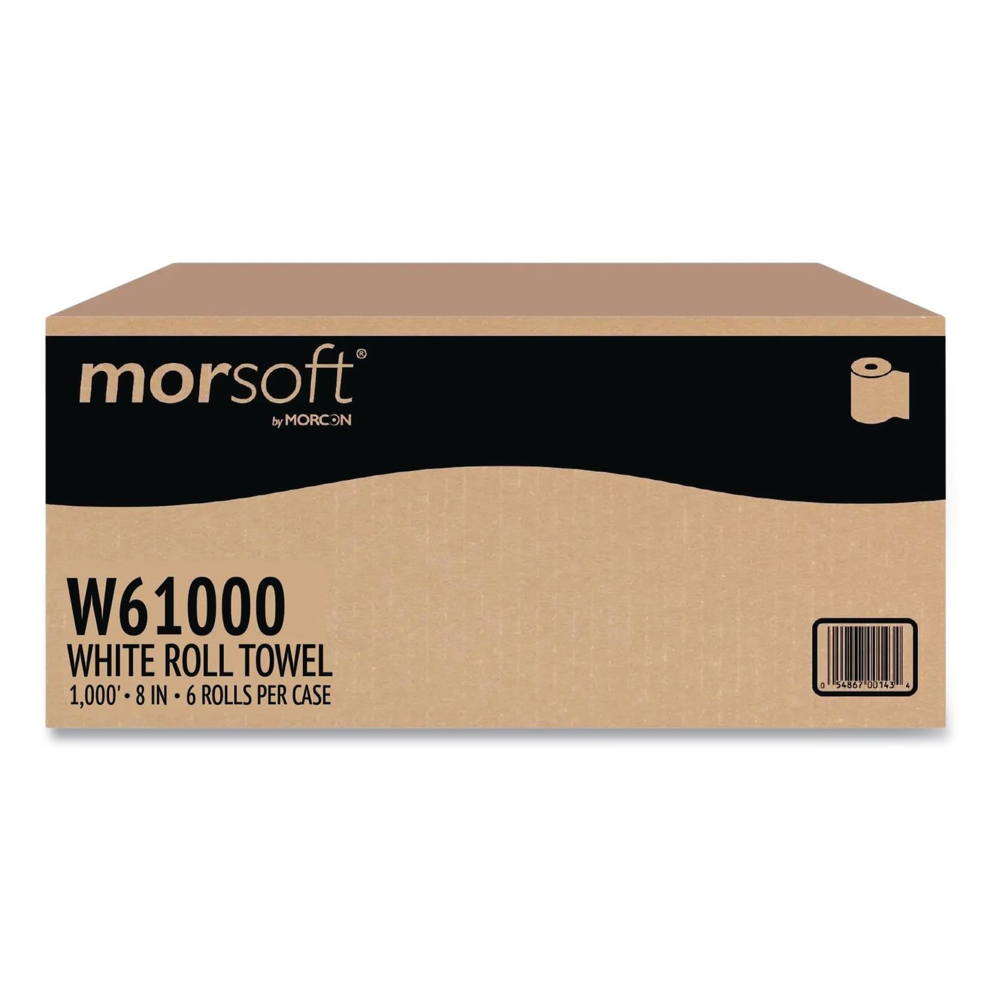 Morcon Tissue Morsoft Universal Roll Towels, 1-Ply, 8" x 1,000 ft, White, 6 Rolls/Carton (MORW61000)