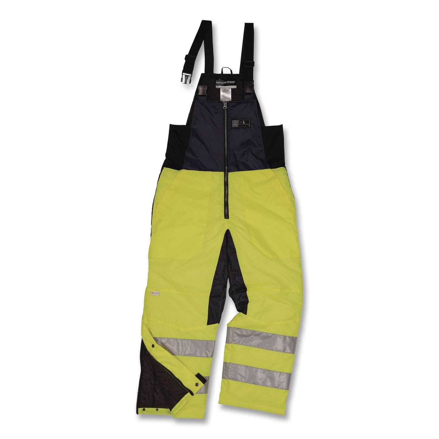 ergodyne® N-Ferno 6479 Hi-Vis Freezer Bib Overalls, 4X-Large, Lime (EGO41288)