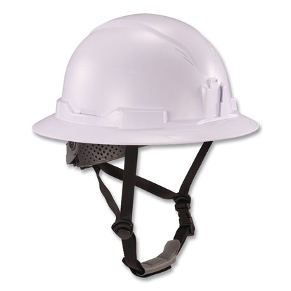ergodyne® Skullerz 8963 Full Brim Class E Safety Helmet, 6-Point Rachet Suspension, Full Brim, White (EGO60540)