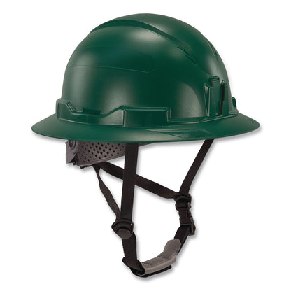 ergodyne® Skullerz 8963 Full Brim Class E Safety Helmet, 6-Point Rachet Suspension, Full Brim, Green (EGO60545)