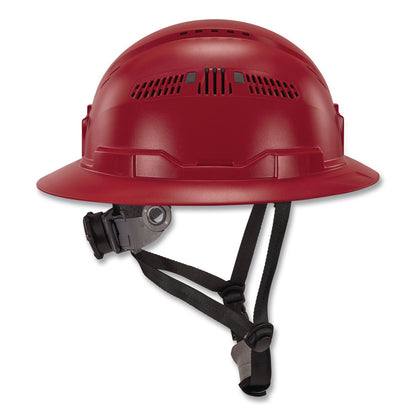 ergodyne® Skullerz 8964 Full Brim Class C Safety Helmet, 6-Point Ratchet Suspension, Red (EGO60564)