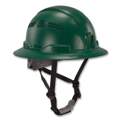 ergodyne® Skullerz 8964 Full Brim Class C Safety Helmet, 6-Point Ratchet Suspension, Green (EGO60565)