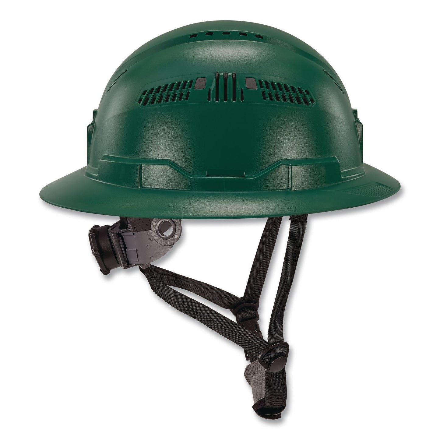 ergodyne® Skullerz 8964 Full Brim Class C Safety Helmet, 6-Point Ratchet Suspension, Green (EGO60565)