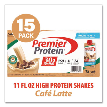 Premier Protein® Cafe Latte Shake, 11 oz Bottle, 15/Carton (GRR22002615)