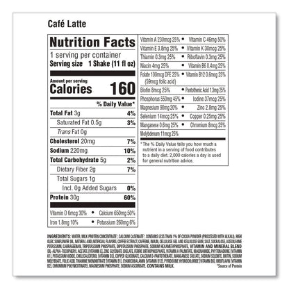 Premier Protein® Cafe Latte Shake, 11 oz Bottle, 15/Carton (GRR22002615)