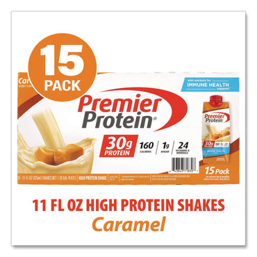 Premier Protein® Caramel Shake, 11 oz Bottle, 15/Carton (GRR22002616)