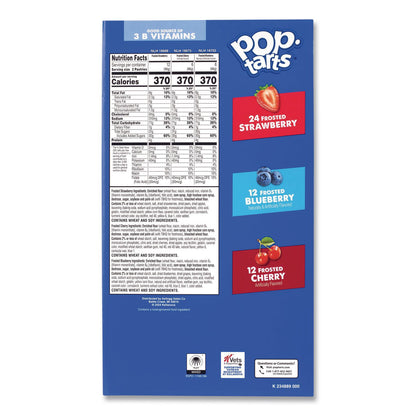 Kellogg's® Frosted Pop Tarts Variety Pack, Assorted Flavors, 5 lb 1.2 oz Box, 48 Pastries/Carton (GRR22002628)