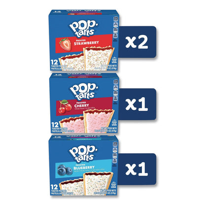 Kellogg's® Frosted Pop Tarts Variety Pack, Assorted Flavors, 5 lb 1.2 oz Box, 48 Pastries/Carton (GRR22002628)
