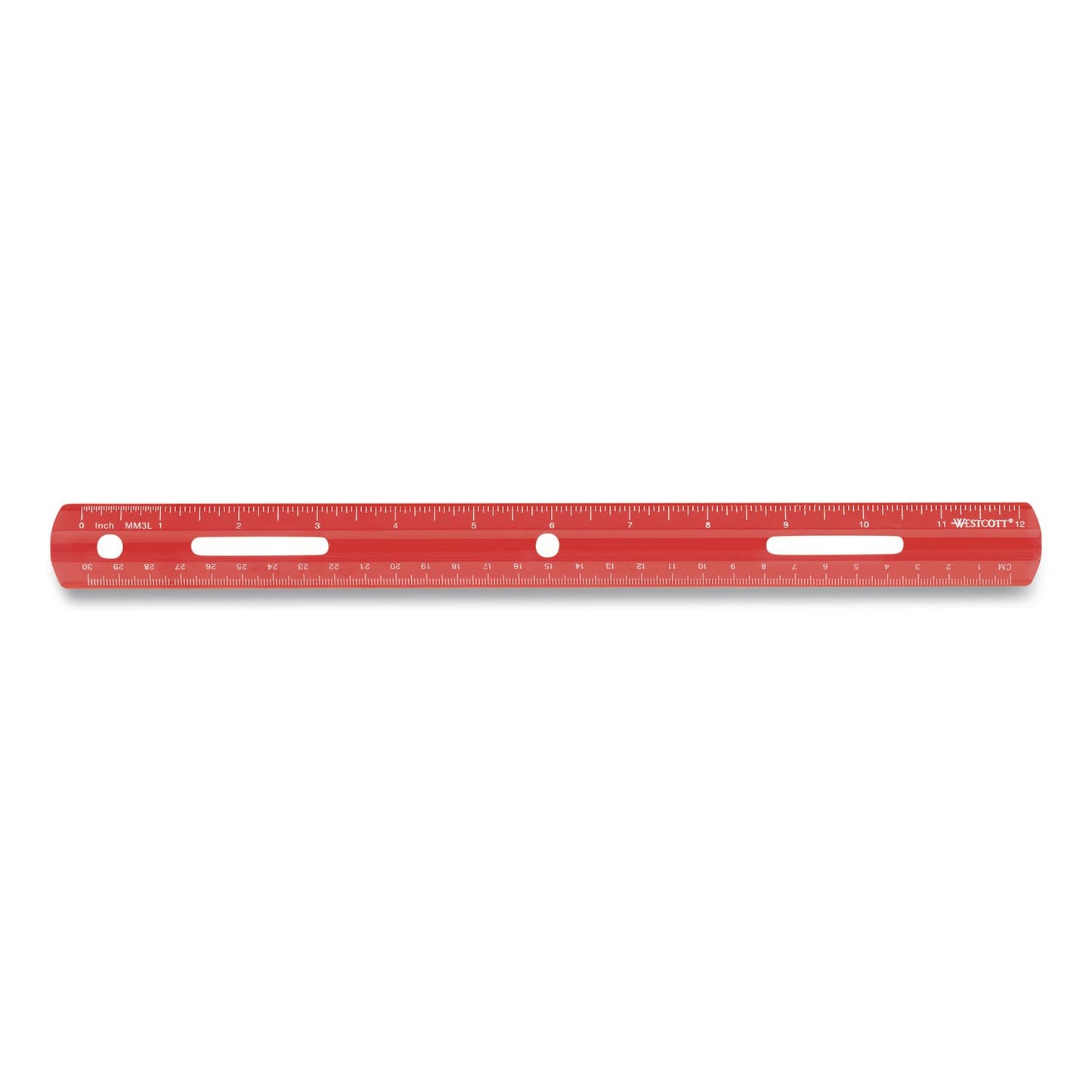 Westcott® Plastic Ruler, Standard/Metric, 12" Long, Randomly Assorted Colors (ACM10526)
