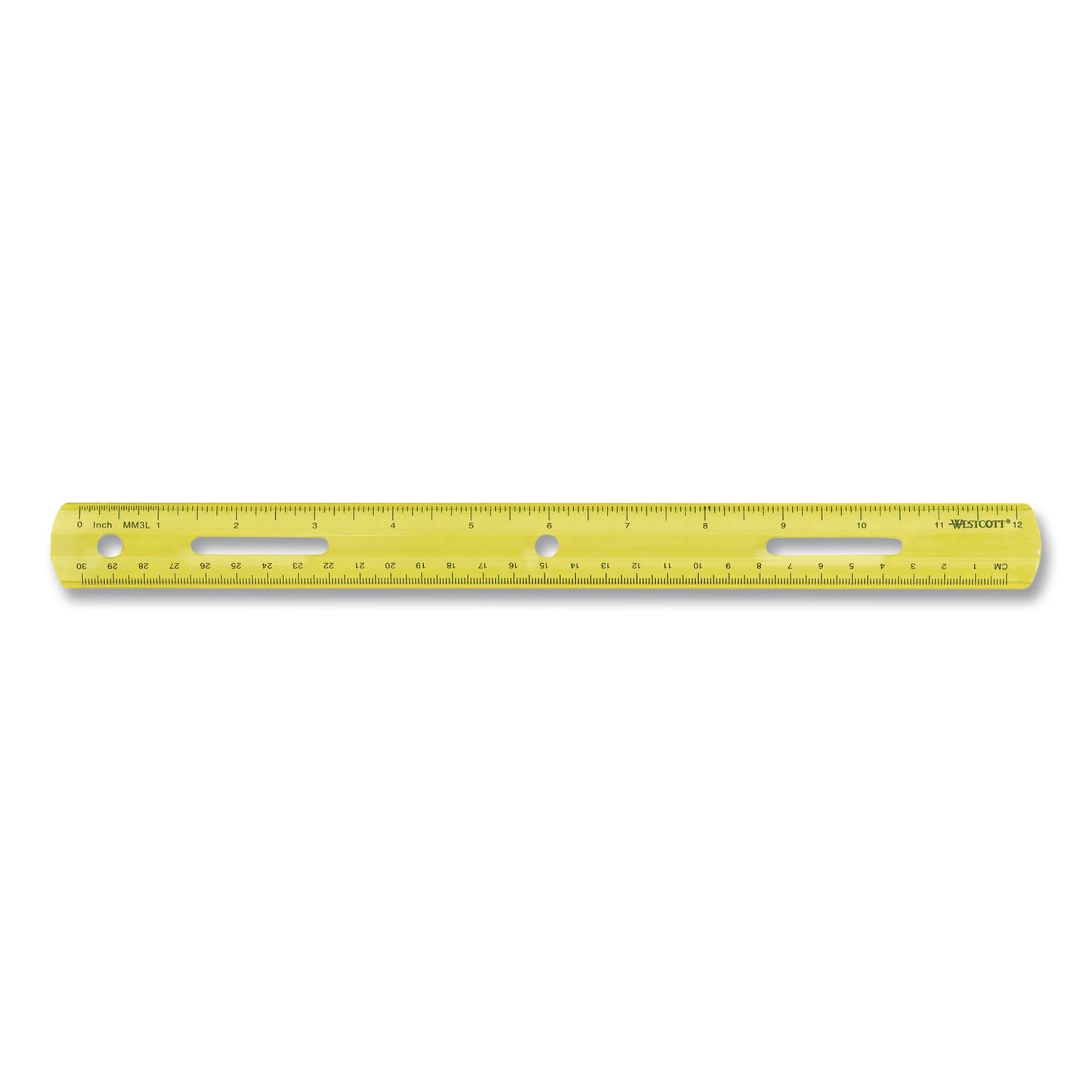 Westcott® Plastic Ruler, Standard/Metric, 12" Long, Randomly Assorted Colors (ACM10526)