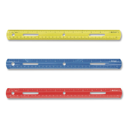 Westcott® Plastic Ruler, Standard/Metric, 12" Long, Randomly Assorted Colors (ACM10526)