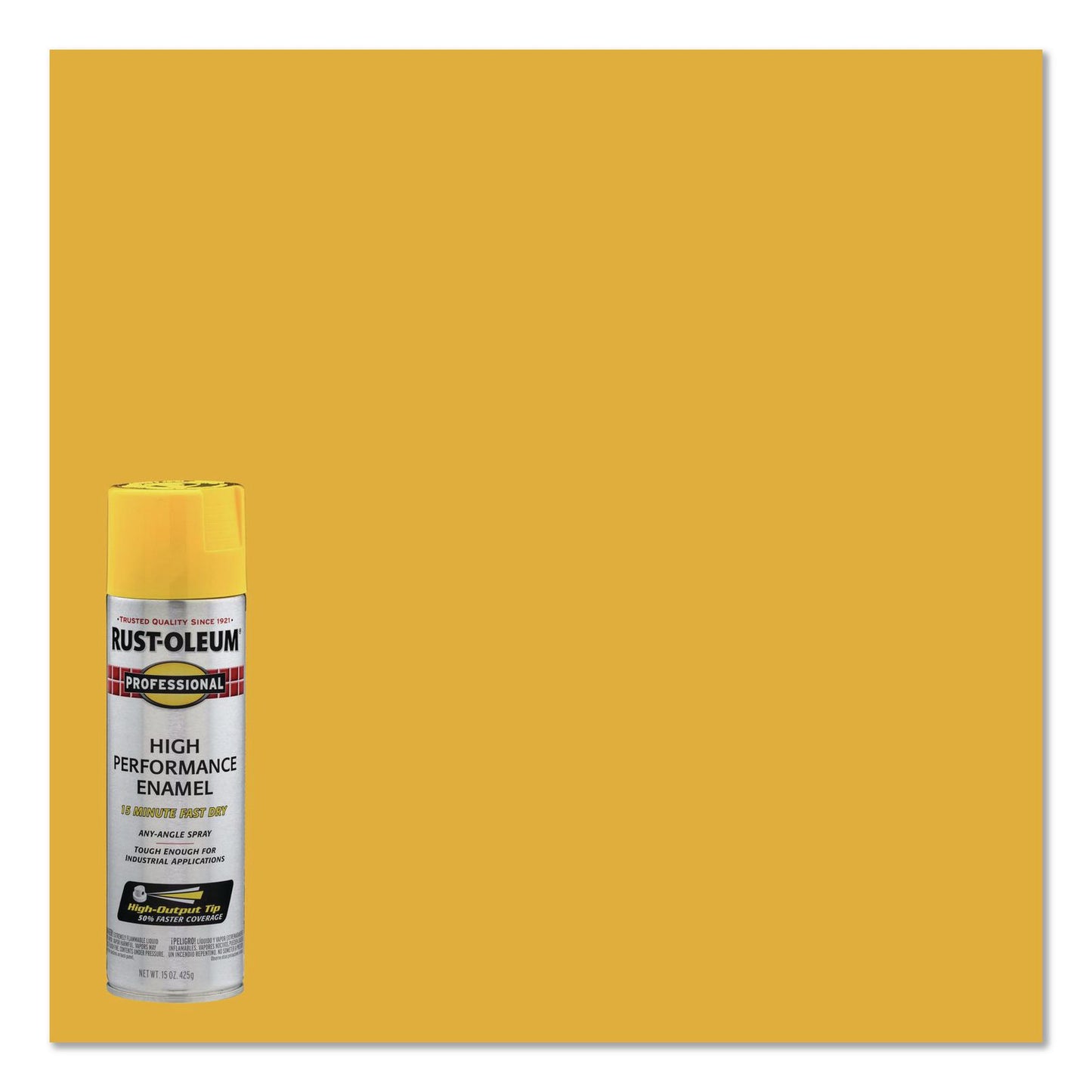 Rust-Oleum® Professional Spray Paint, Gloss Yellow, 15 oz Aerosol Can, 6/Carton (RST7543838CT)