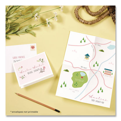 Avery® Quarter-Fold Greeting Cards with Matching Envelopes, 80 lb, 5.5 x 4.25, Matte White, 1 Card/Sheet, 20 Sheets/Pack (AVE3266)