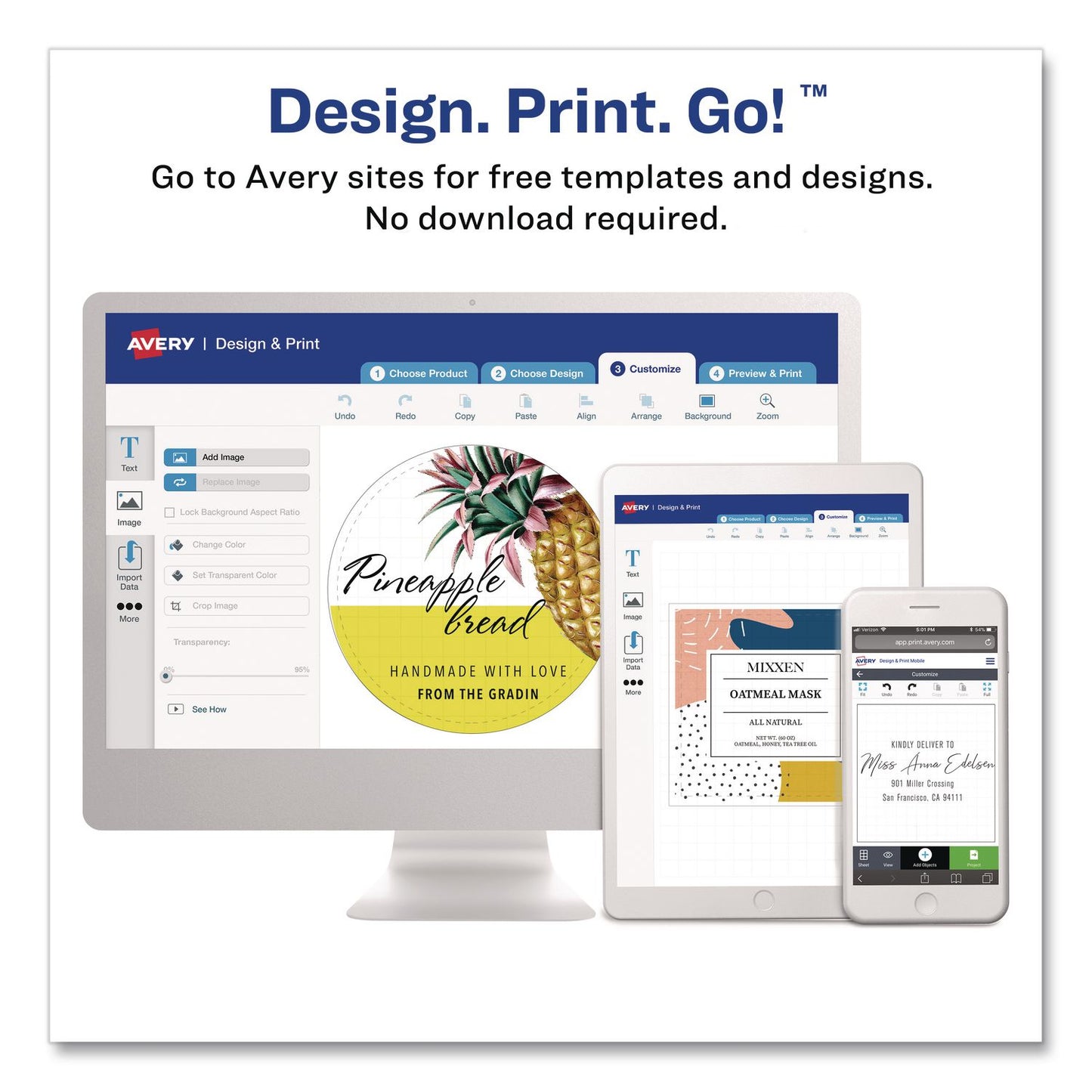 Avery® Quarter-Fold Greeting Cards with Matching Envelopes, 80 lb, 5.5 x 4.25, Matte White, 1 Card/Sheet, 20 Sheets/Pack (AVE3266)