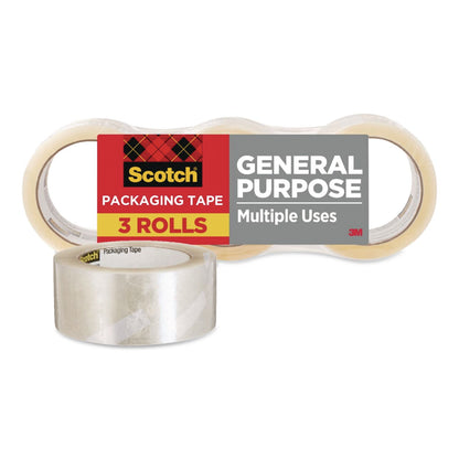 Scotch® 3350 General Purpose Packaging Tape, 3" Core, 1.88" x 54.6 yds, Clear, 3 Rolls/Pack (MMM70005057636)