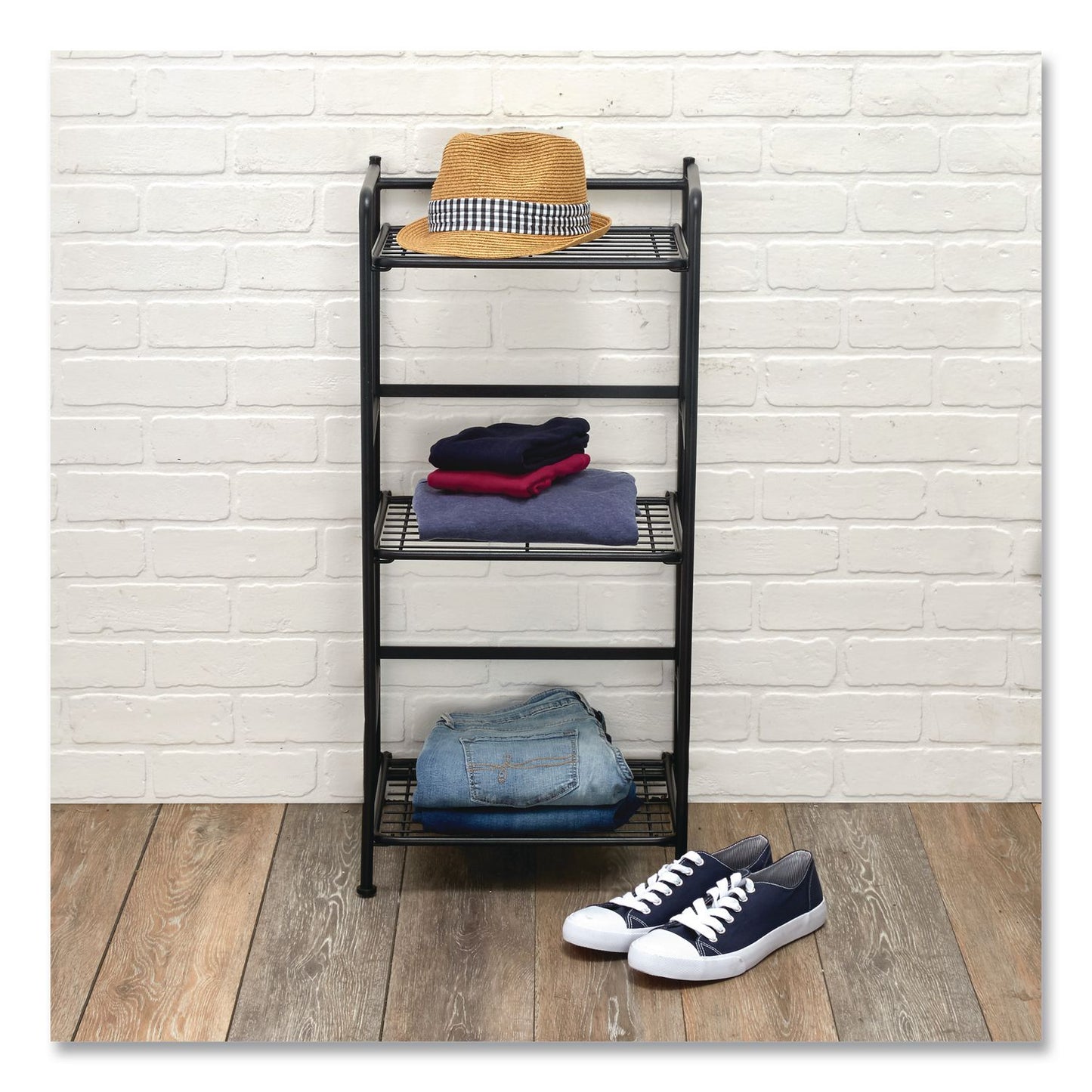 Advantus FlipShelf Three-Shelf Unit, 14.5w x 12d x 30.5h, Black (AVT2431834)
