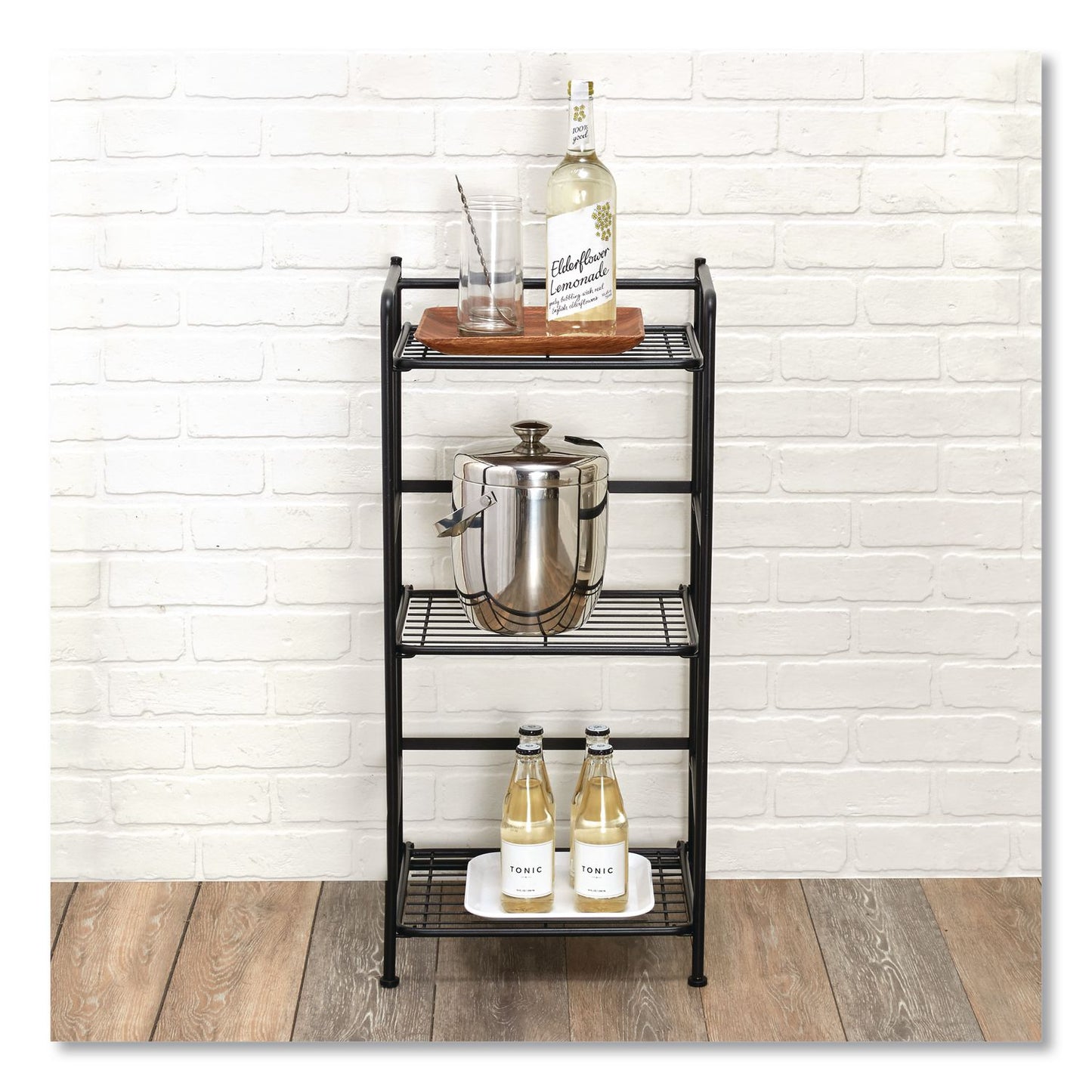 Advantus FlipShelf Three-Shelf Unit, 14.5w x 12d x 30.5h, Black (AVT2431834)