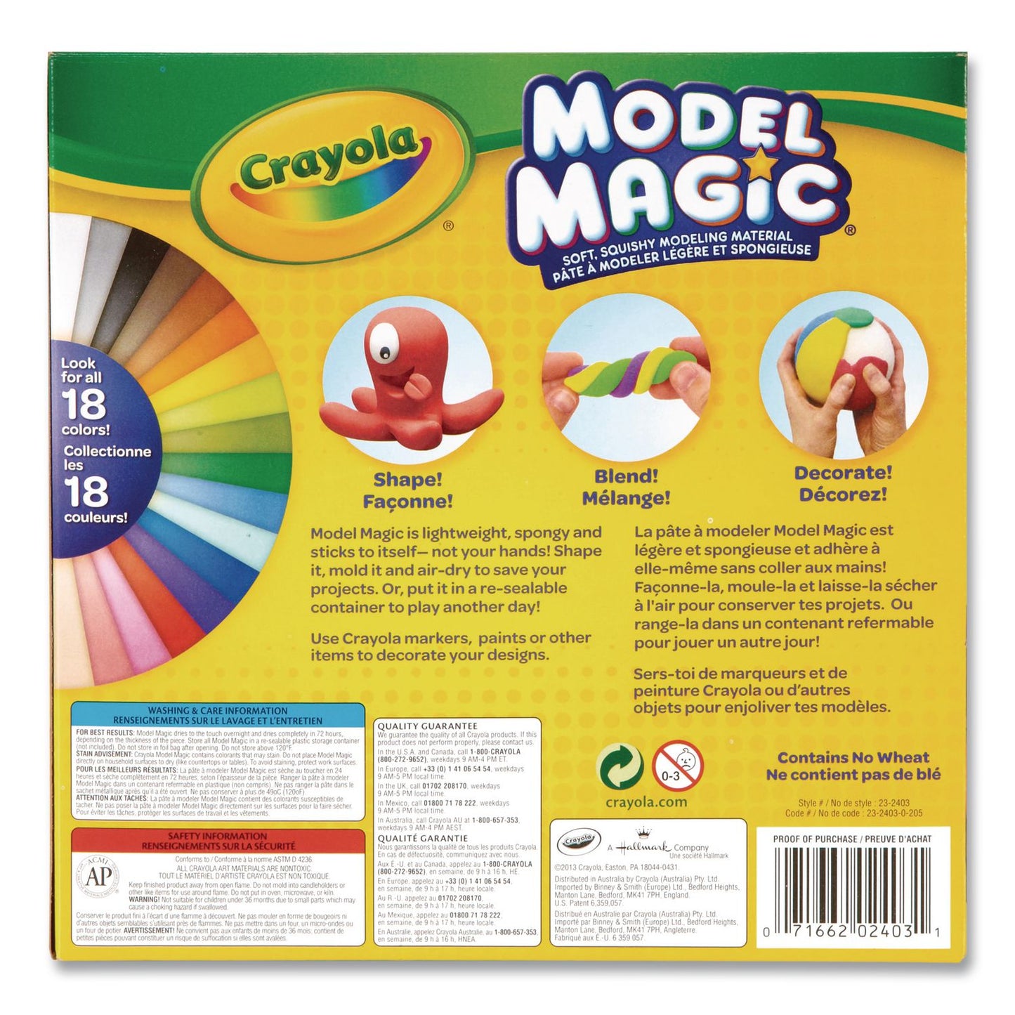 Crayola® Model Magic Modeling Compound, Deluxe Variety Pack, Assorted Colors, 0.5 oz Pack, 14 Packs (CYO462490)
