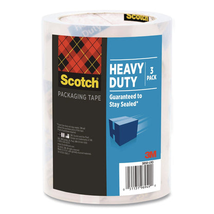 Scotch® 3850 Heavy-Duty Packaging Tape, 3" Core, 1.88" x 38.2 yds, Clear, 3 Rolls/Pack (MMM70005070530)