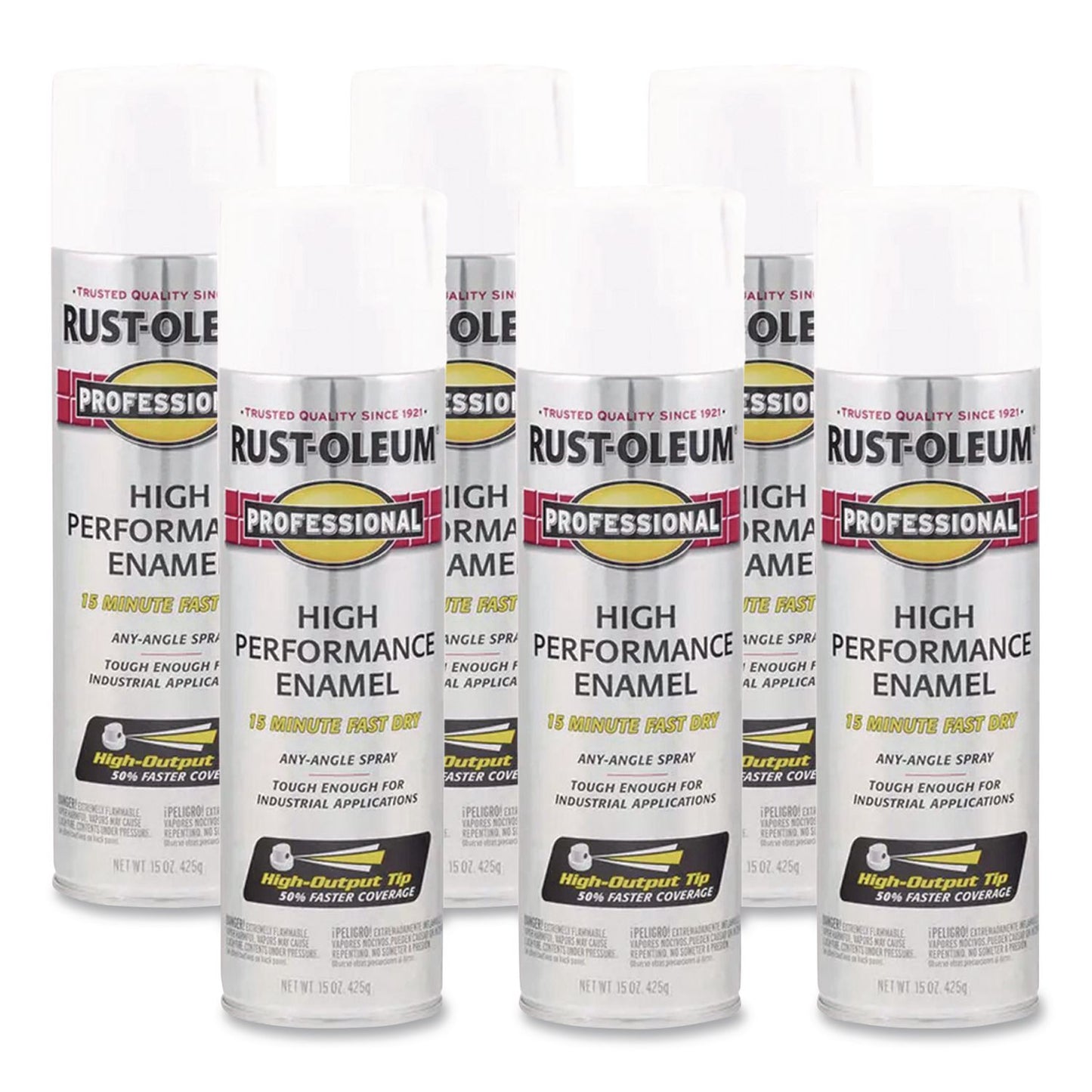 Rust-Oleum® Professional Spray Paint, Gloss White, 15 oz Aerosol Can, 6/Carton (RST7592838CT)