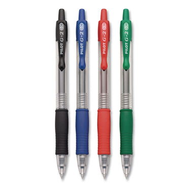 Pilot® G2 Premium Gel Pen, Retractable, Ultra-Fine, 0.38 mm, Assorted Ink/Barrel Colors, 4/Pack (PIL31276)
