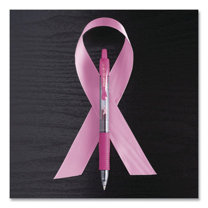 Pilot® G2 Premium Breast Cancer Awareness Gel Pen, Retractable, Fine 0.7 mm, Pink Ink, Smoke/Pink Barrel, 2/Pack (PIL31312)