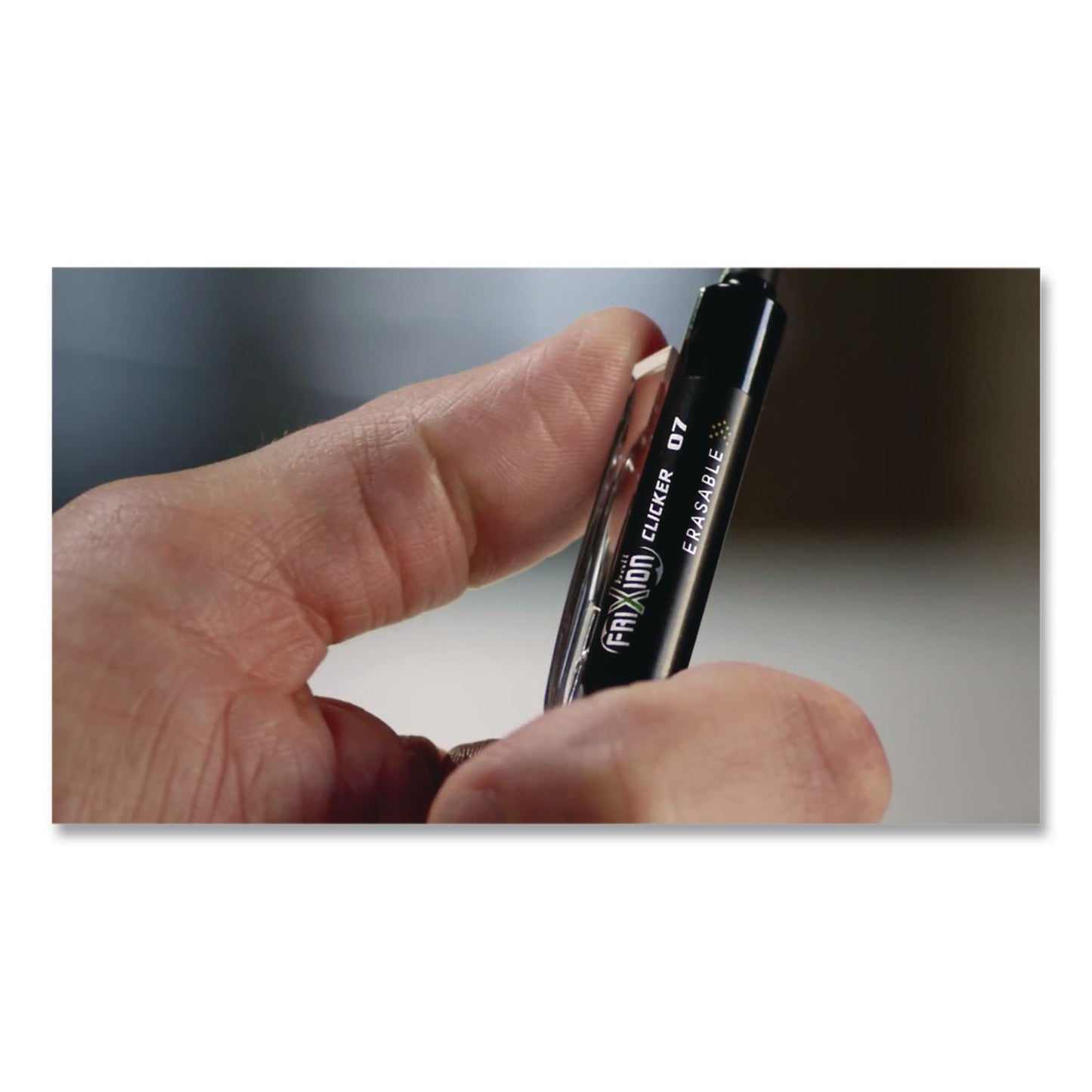 Pilot® FriXion Ball Clicker Erasable Gel Pen, Retractable, Fine 0.7 mm, Black Ink, Black Barrel, 3/Pack (PIL31464)