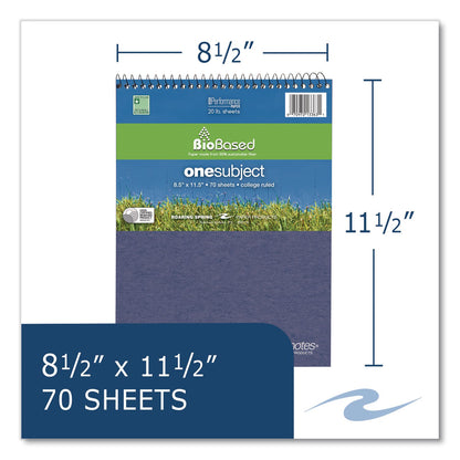 Roaring Spring® Environotes BioBased Notepad, Randomly Assorted Cover Colors, Medium/College Rule, (70) White 8.5 x 11 Sheets (ROA13363)