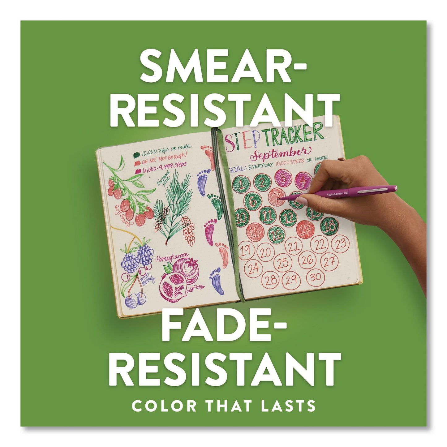 Paper Mate® Flair Felt Tip Porous Point Pen, Stick, Medium 0.7 mm, Black Ink, Black Barrel, 4/Pack (PAP8434452PP)