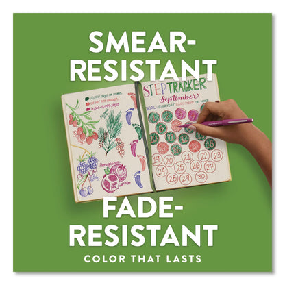 Paper Mate® Flair Felt Tip Porous Point Pen, Stick, Medium 0.7 mm, Black Ink, Black Barrel, 4/Pack (PAP8434452PP)