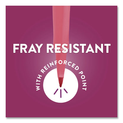 Paper Mate® Flair Felt Tip Porous Point Pen, Stick, Medium 0.7 mm, Black Ink, Black Barrel, 4/Pack (PAP8434452PP)