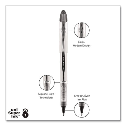 uniball® VISION ELITE Rollerball Pen, Stick, Bold 0.8 mm, Black Ink, White/Black/Clear Barrel, 4/Pack (UBC67180)