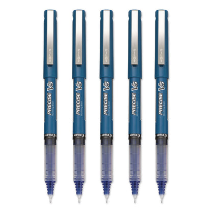 Pilot® Precise V5 Rollerball Pen, Stick, Extra-Fine 0.5 mm, Blue Ink, Blue/Clear Barrel, 5/Pack (PIL26011)