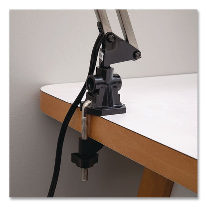 V-Light LED Desk Lamp Clamp Mount, Swing Arm, 34" High, Brushed Nickel/Black (VLUCAEN804C)
