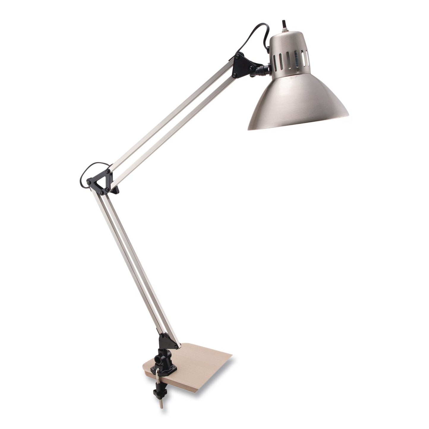 V-Light LED Desk Lamp Clamp Mount, Swing Arm, 34" High, Brushed Nickel/Black (VLUCAEN804C)