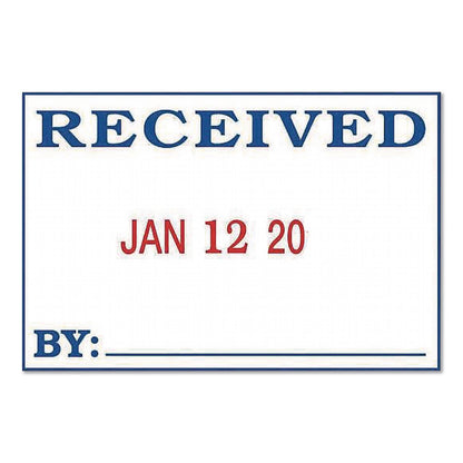 COSCO 2000PLUS® 4-In-1 Message Date Stamp, 5 Years, ENTERED/FAXED/PAID/RECEIVED, 1.75 x 1.12, Red/Blue Ink (COS011035)