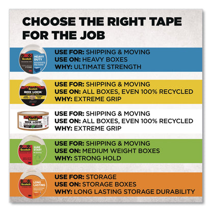 Scotch® 3850 Heavy-Duty Packaging Tape, 3" Core, 1.88" x 38.2 yds, Clear, 3 Rolls/Pack (MMM70005070530)