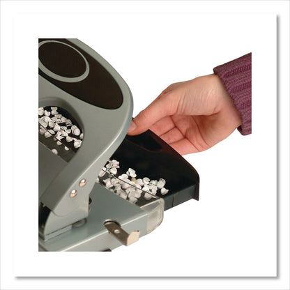 Officemate 45-Sheet Deluxe Desktop 3-Hole Punch, 0.25" Holes, Silver/Navy (OIC90100)