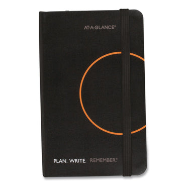 AT-A-GLANCE® Plan. Write. Remember. Planning Notebook with Reference Calendar, 5.63 x 3.56, Black/Gold-Circle Cover, Undated (AAG80612305)