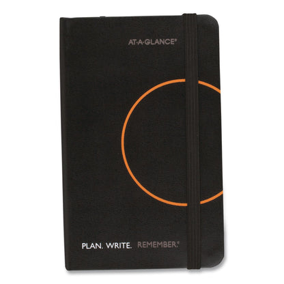 AT-A-GLANCE® Plan. Write. Remember. Planning Notebook with Reference Calendar, 5.63 x 3.56, Black/Gold-Circle Cover, Undated (AAG80612305)