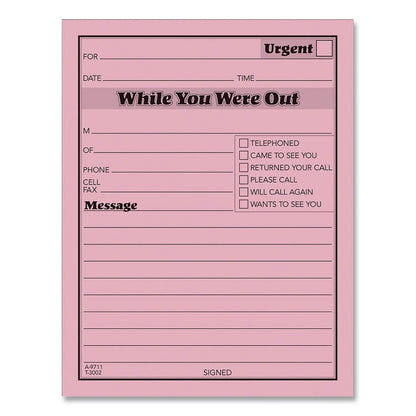 Adams® While You Were Out Memo Pad, One-Part (No Copies), 4.25 x 5.5, 50 Forms/Pad, 24 Pads/Pack (ABF9711)